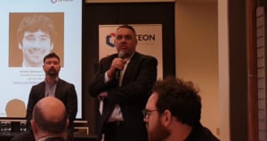 Chris speaking at Opteon's Property Breakfast in 2020