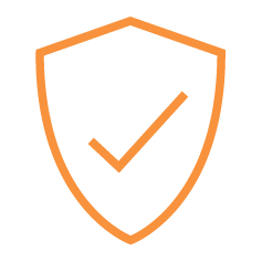 Shield With Tick Orange